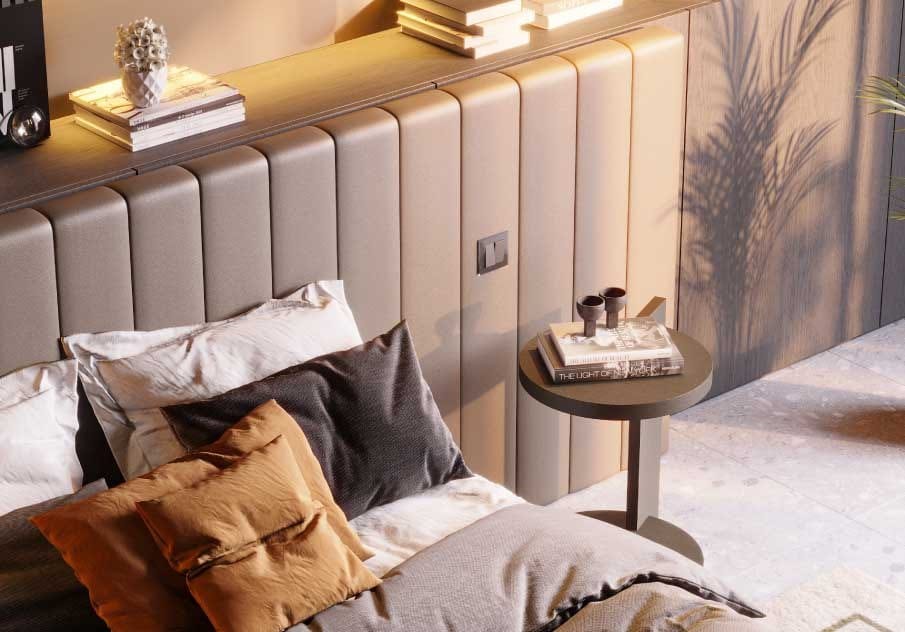 Двуспальная кровать из искусственной кожи с мягким изголовьем Stylish Club Милан ARCH-00078798 - Вид №4