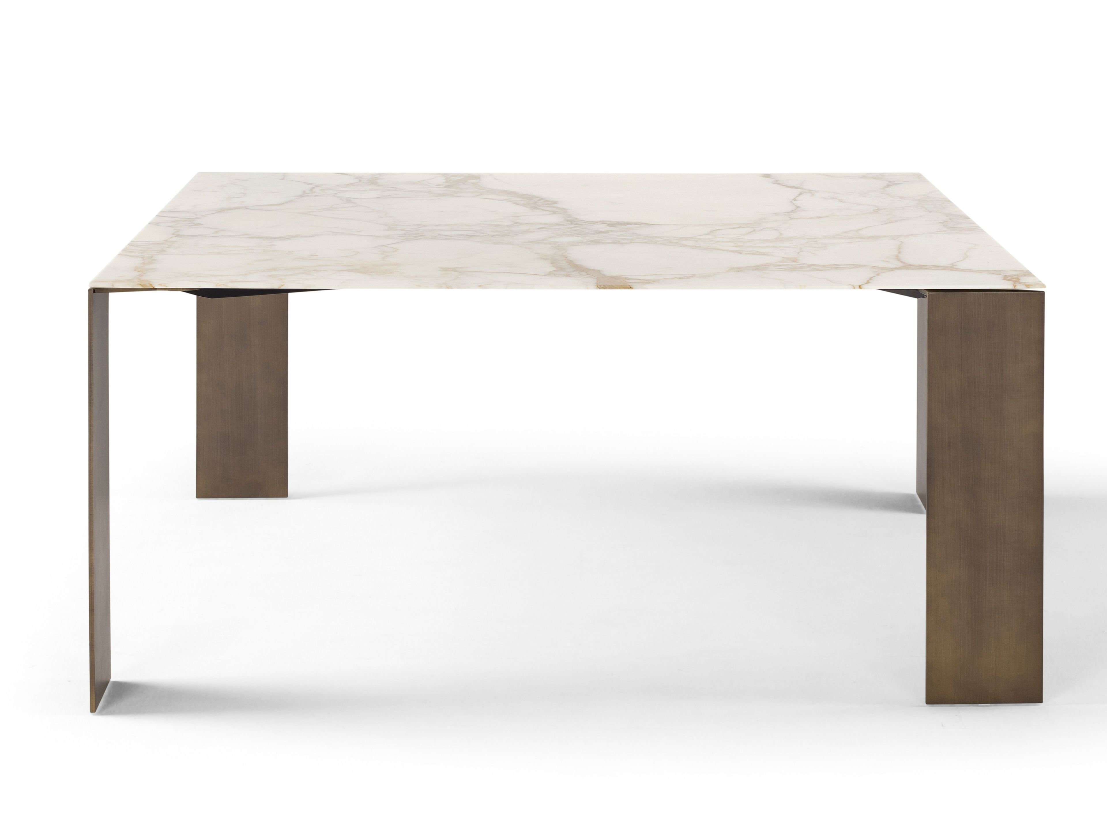 Квадратный мраморный стол с металлическим основанием из листового металла Amura Exilis ARCH-00001880