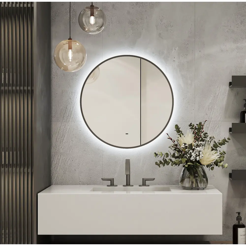 Зеркало в ванную комнату Bloom 60 см круглое с подсветкой CONTINENT Зеркало с LED-подсветкой STLM-2093071