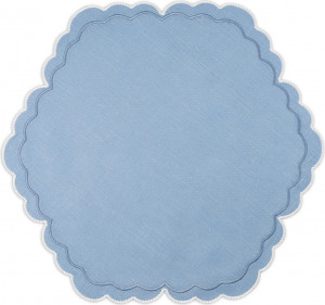 10677595 Truffle Bee Набор салфеток круглых Truffle Bee Oyster 43см, 2шт, голубо-белый, лен Ткань