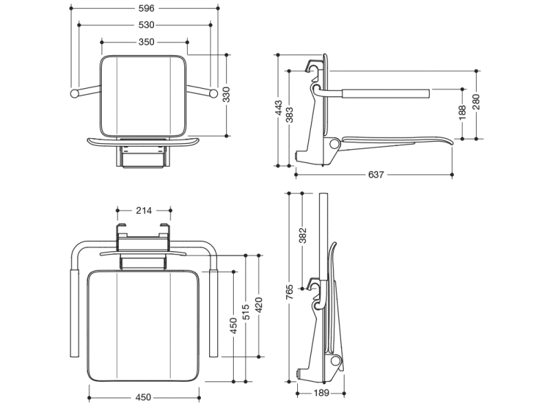 900.51.10960 подвесное сиденье HEWI System 900 - Вид №3