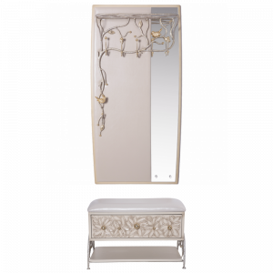 15011,14079 Настенная прихожая Терра Айвори с зеркалом BOGACHO