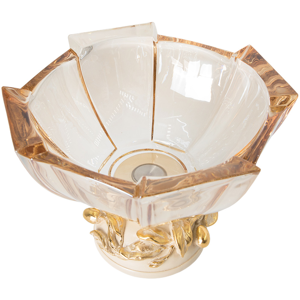 52102 Фруктовница-конфетница Oliva Branch Gold Айвори BOGACHO 4627179659929 - Вид №3