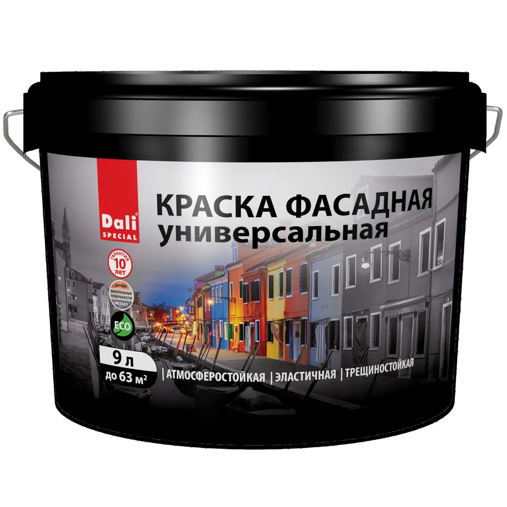 Краска Dali Универсальная матовая белая База А 9 л для фасадов и интерьеров 86364412 STLM-0068116 - Вид №1