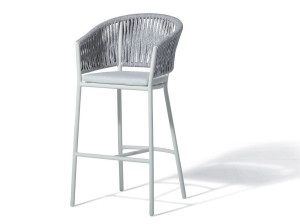 Высокий алюминиевый садовый стул со спинкой