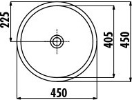 MN045-00SI00E-0000 Раковина MN045.4 ЧЕРНАЯ Creavit  - Вид №3