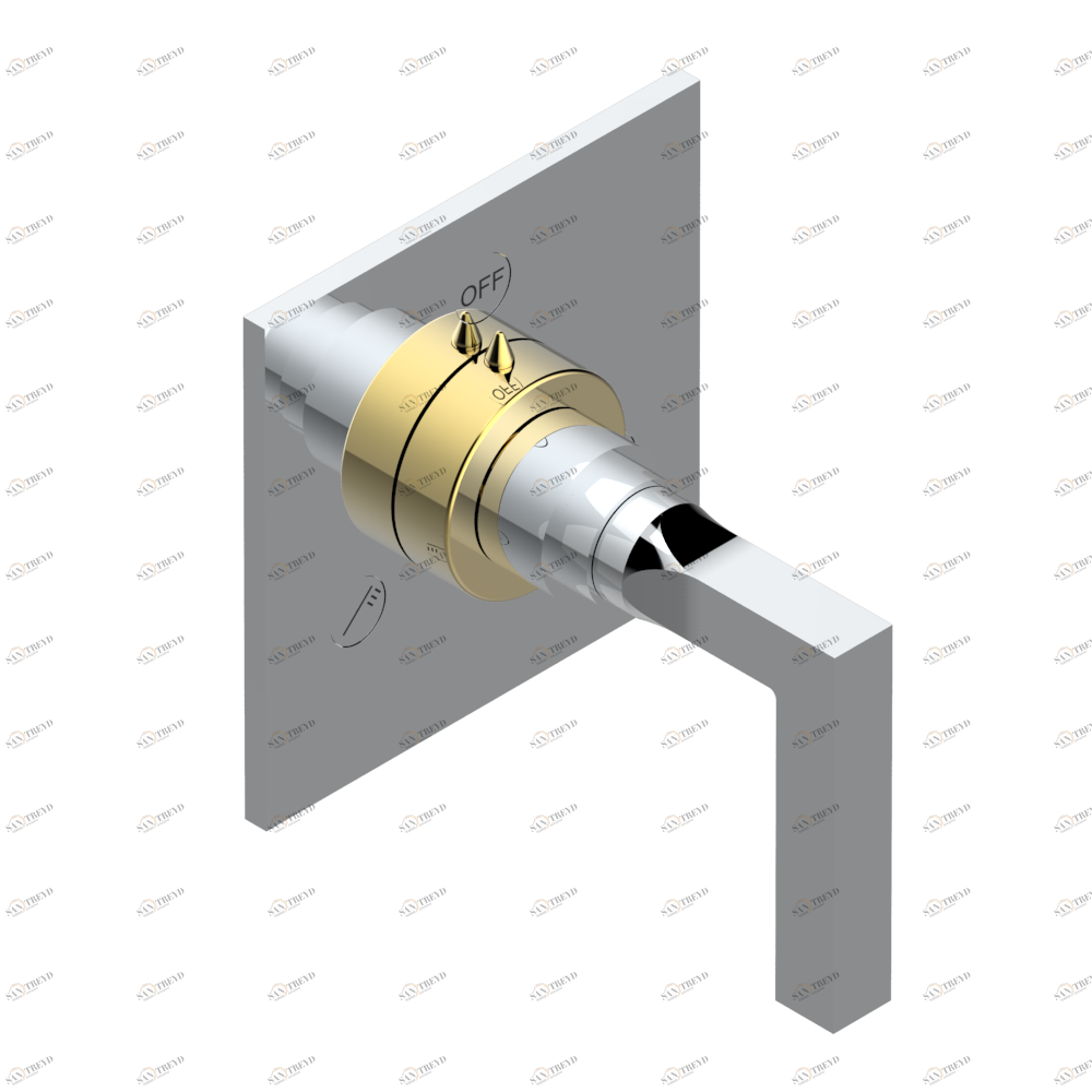 G1U-48M2SB Trim for wall mounted diverter, 2 ways - ref. 48M2 and 3 ways - ref. 49M3 Thg-paris Beluga с рукоятками Хром/золото G1U-48M2SB CAT.A