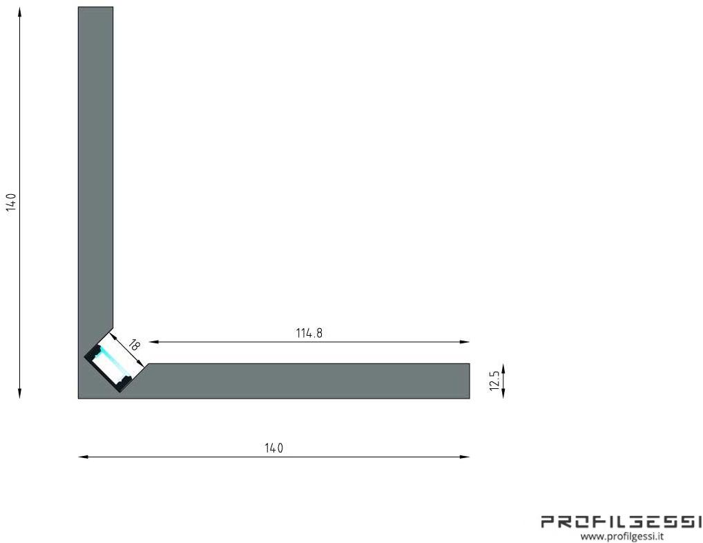 Profilgessi Светодиодный профиль прямого света в углу Illuminazione sun-id-1389130 - Вид №7