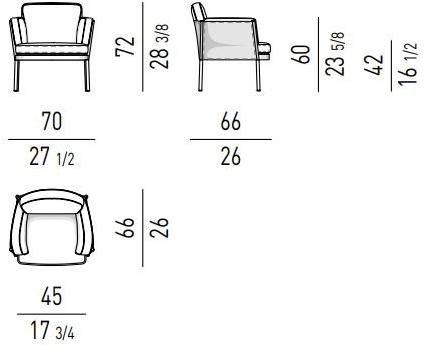 Minotti Кресло из ткани и кожи с подлокотниками Shelley sun-id-1371593 - Вид №2