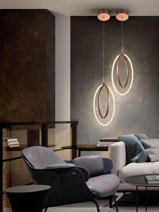 084249 Подвесной светильник LED 22Ø розовое золото Schuller Ocellis  - Вид №1