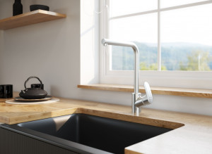 F8005011 смеситель для кухни L-образный излив сатин шт. AM.PM Like