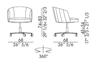 Тканевое вращающееся кресло EFORMA Джейн ARCH-00070665 - Вид №2