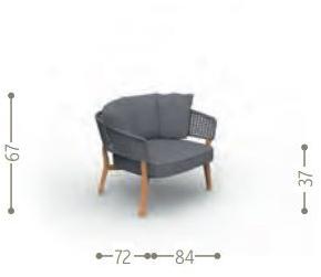 Talenti Садовое кресло со съемным чехлом из синтетической ткани с подлокотниками Moon teak Montekpl - Вид №2