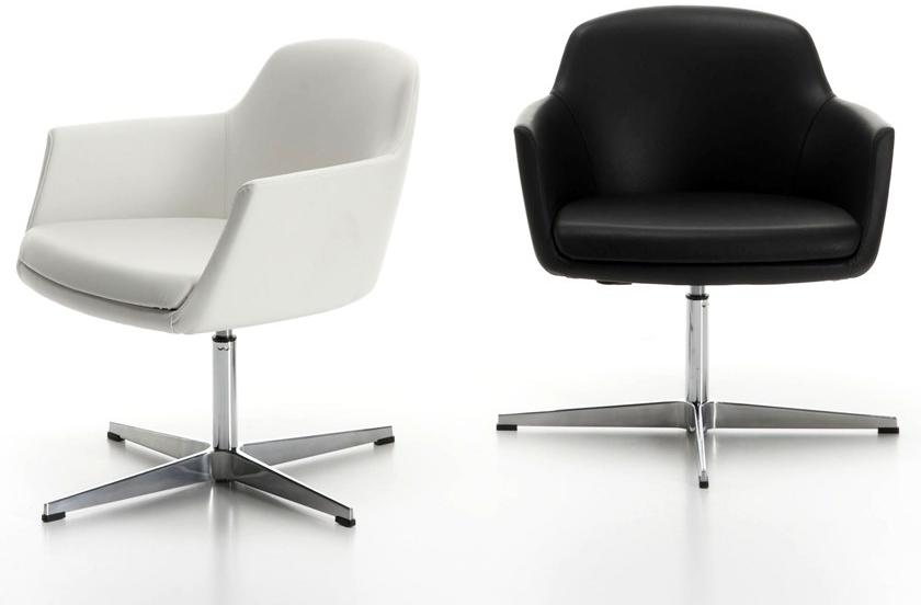 Manerba Поворотное офисное кресло из кожи с подлокотниками Vogue U174f02 - Вид №1