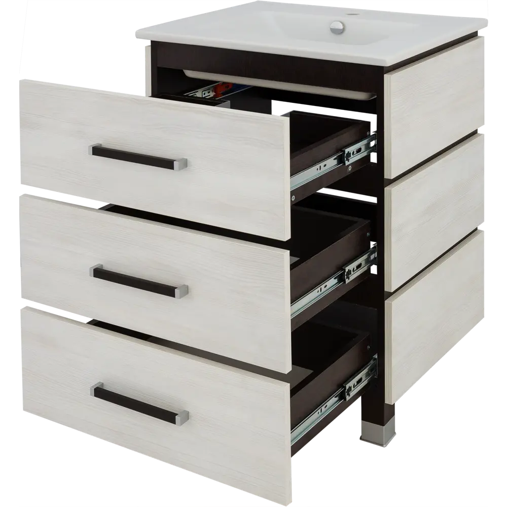 Тумба под раковину напольная Sanflor «Торонто» 60 см цвет светлое дерево STLM-2162208 - Вид №2