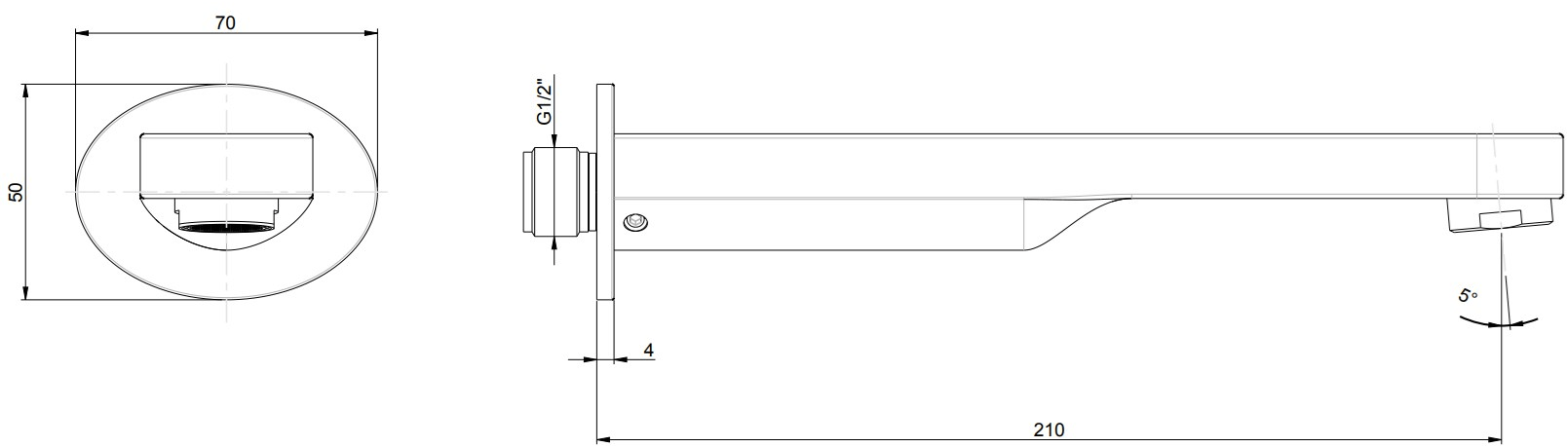 Rubinetterie Frattini Излив для ванны и подвесной умывальник Fosca sun-id-1472373 - Вид №1