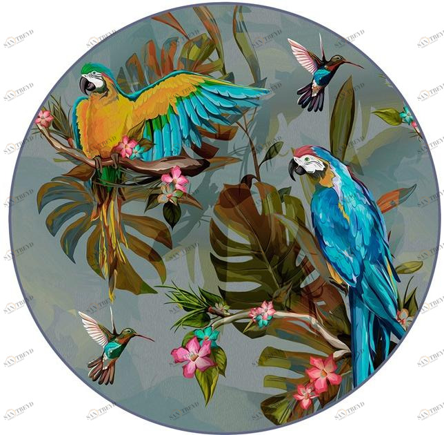 YO2 Ковер из полиамида круглый Tropic drops sun-id-1358335