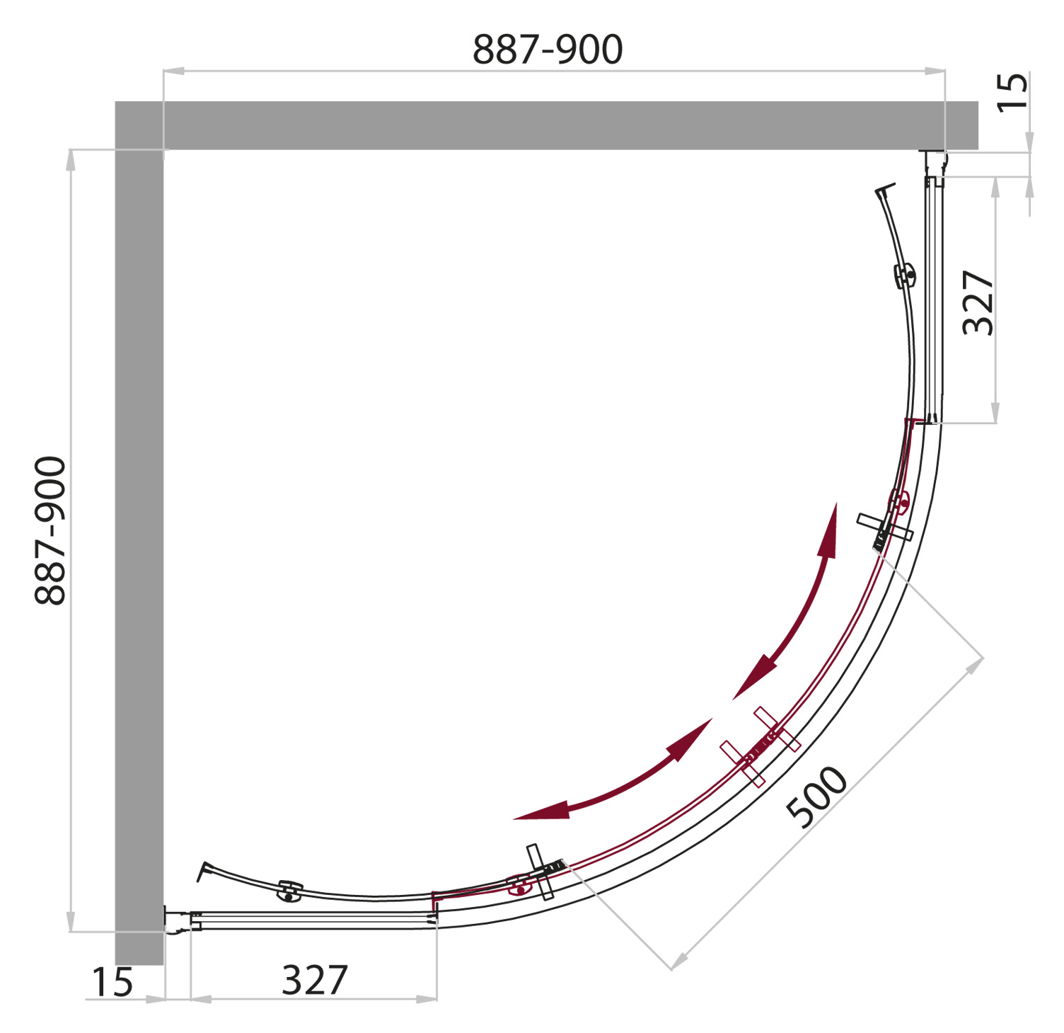 ДУШЕВАЯ КАБИНА BELBAGNO UNO-CAB-R-2-90-C-Cr-TOP - Вид №8