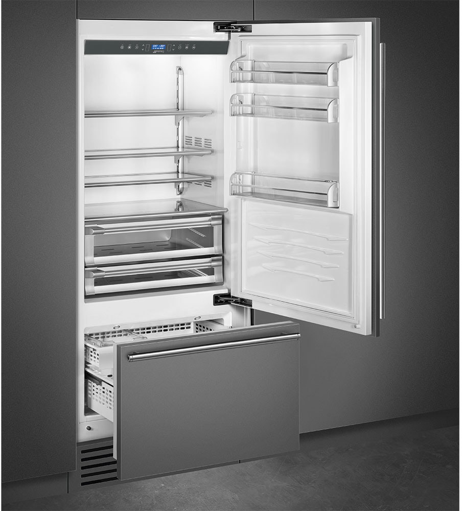 RI96RSI Холодильник / встраиваемый холодильник, 90 см, нержавеющая сталь. no-frost SMEG  - Вид №1