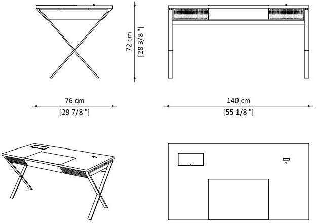 Paolo Castelli Стол с ящиками из фанерованной древесины sun-id-1501010 - Вид №5