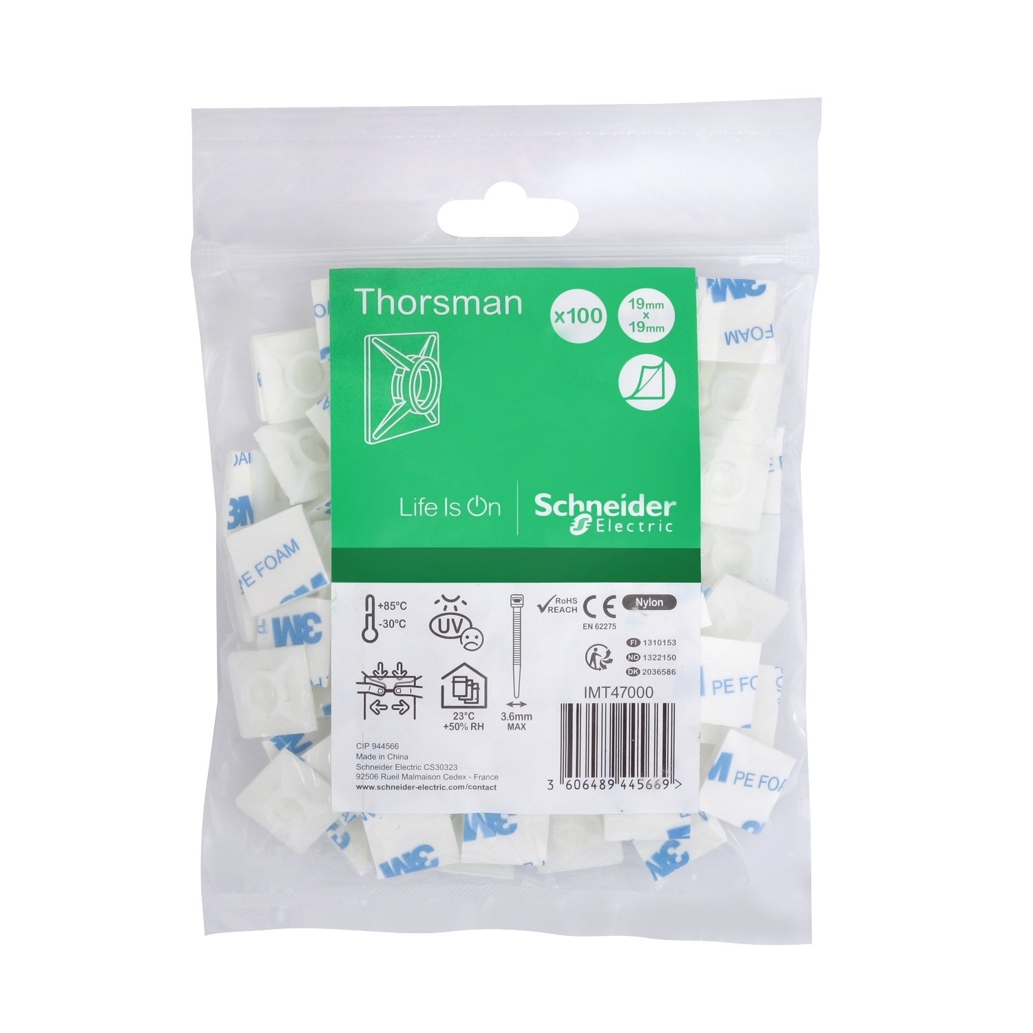 IMT47000 Площадка для каб.стяжек до 3,6мм Schneider Electric Thorsman 