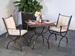 65.00.0986 Ромео набор 5 шт. - включая 2 кресла Romeo, 2 подушки для сиденья / спинки простые натуральные + 1 стол Romeo 75 × 75 Mbm