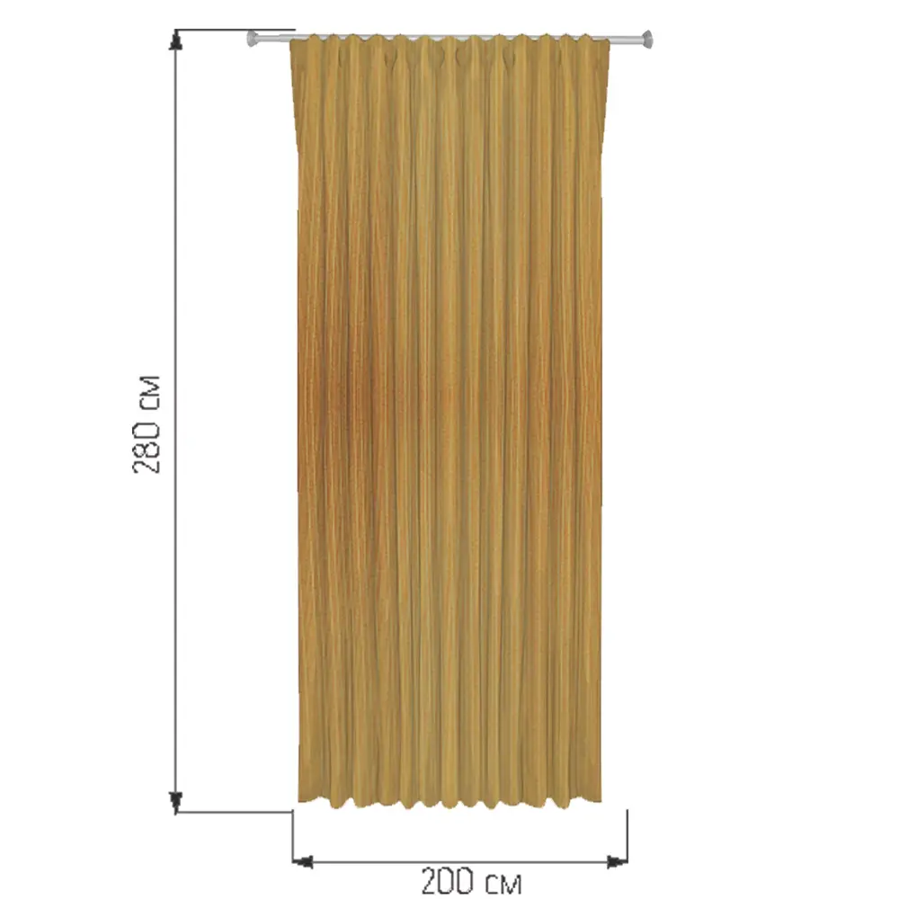 WITERRA Штора на ленте с золотистыми полосами 200x280 см 89427493 STLM-1574708 - Вид №2