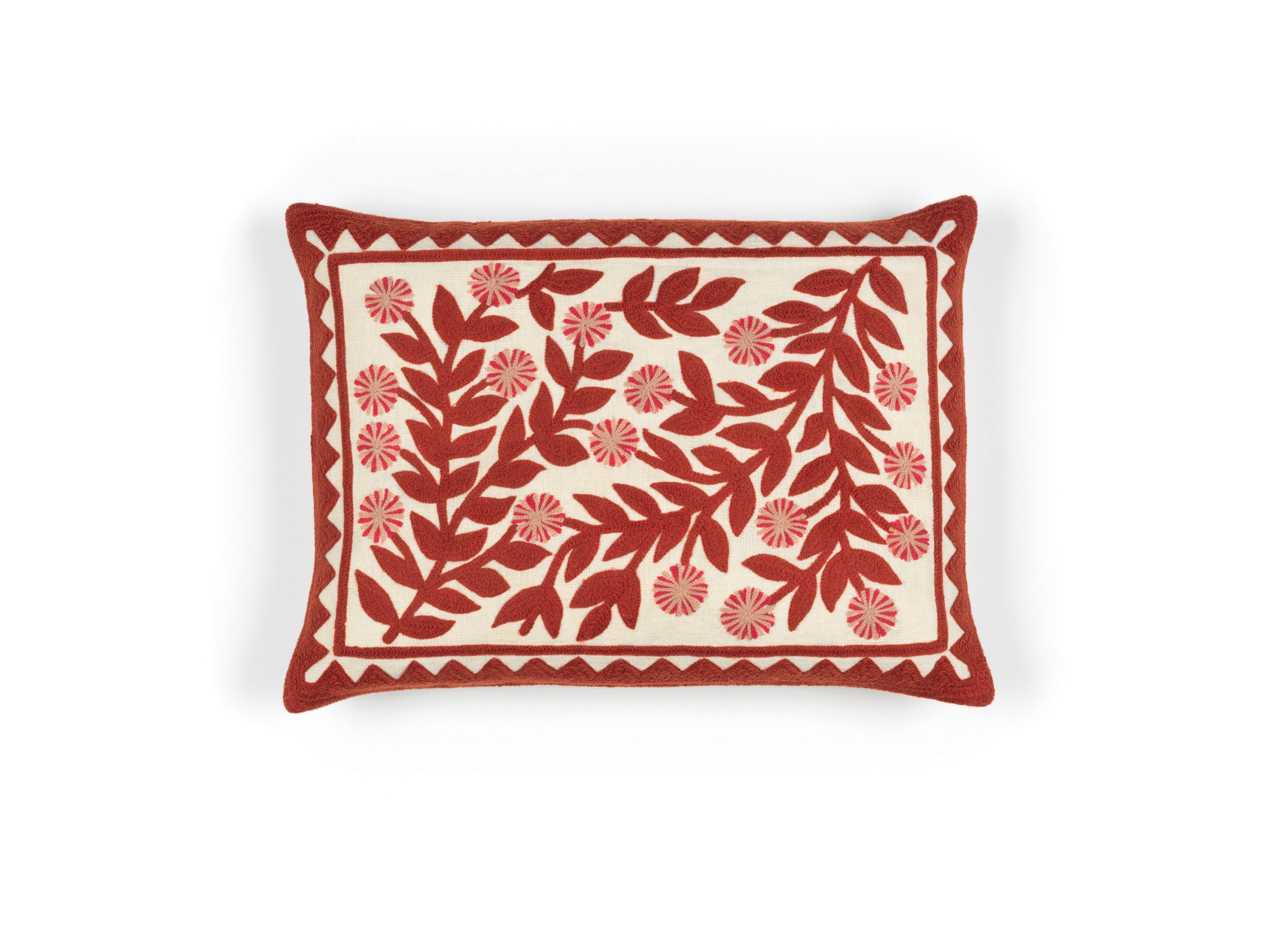 Льняная вышитая прямоугольная подушка Élitis CANOPÉE ARCH-00075584 - Вид №8