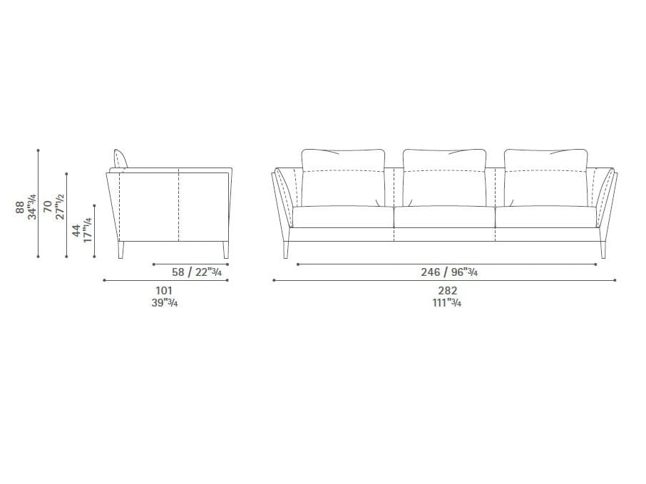 3-местный кожаный диван Poltrona Frau коллекция-диваны и кресла ARCH-00032404 - Вид №6