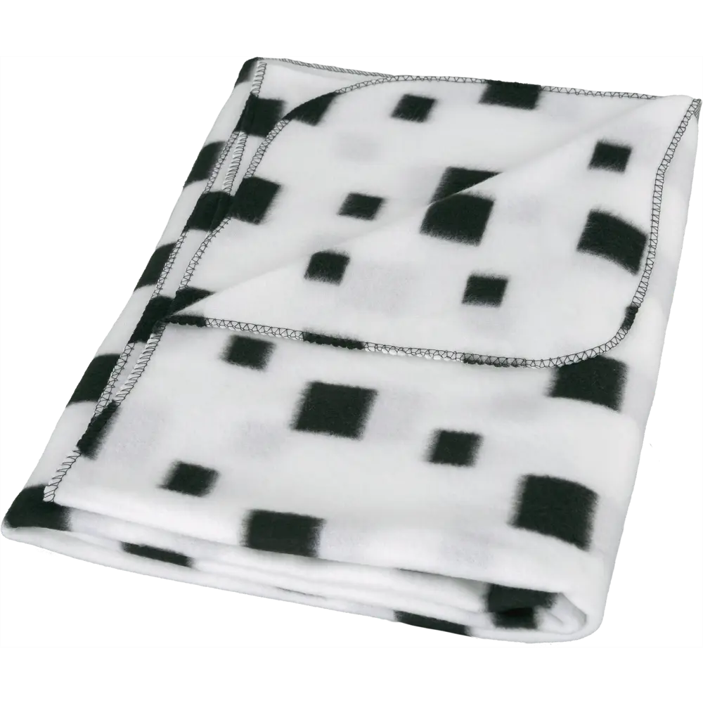 Плед «Квадрат», 130х170 см, флис, цвет белый/чёрный BELEZZA STLM-2157634 - Вид №1