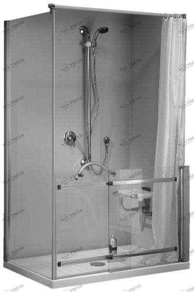 Ponte Giulio Хрустальная душевая кабина с раздвижной дверцей Standard C53fbr13