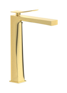 Высокий смеситель для раковины на 1 отверстие в комплекте с донным клапаном WE ARE IB wa206cf Brushed Pale Gold Wave