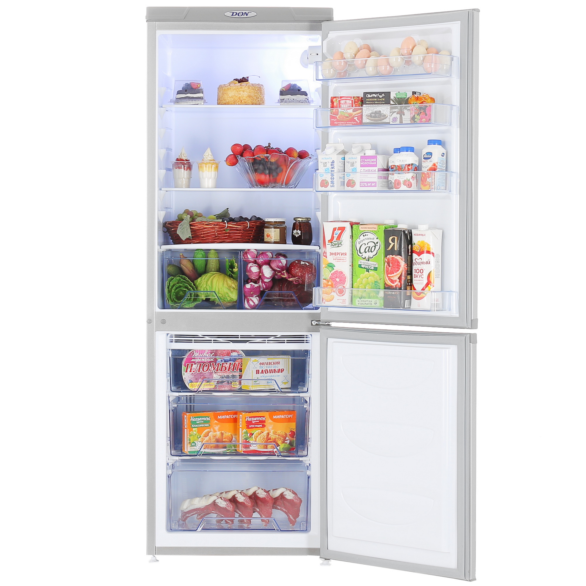 1330096 Холодильник с морозильником   DON R-290 MI серебристый STDN-0010723 - Вид №5