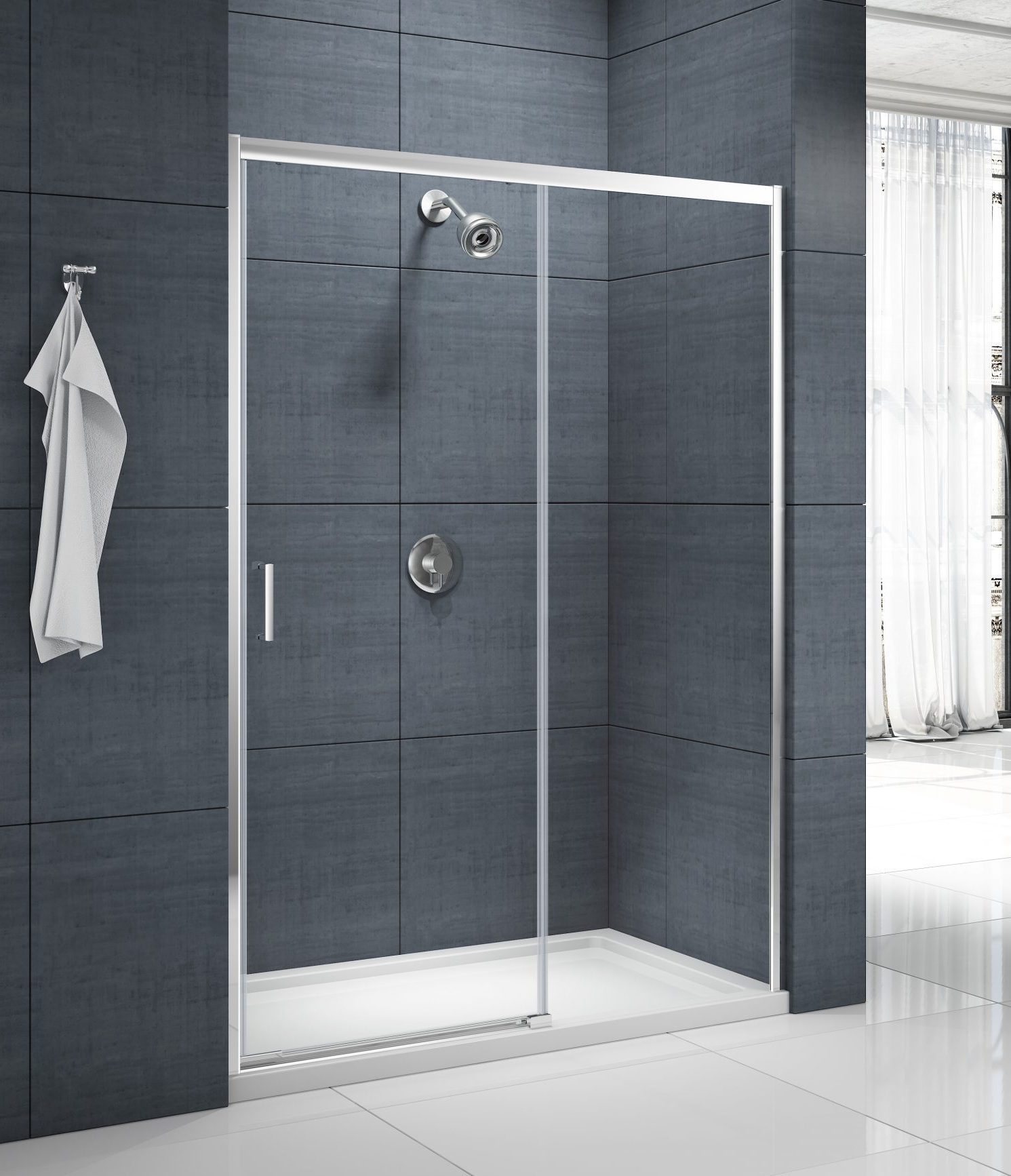 Дверь душевая для установки с боковой панелью MBLA1000L Merlyn MBOX Хромированный  - Вид №3