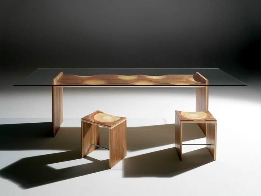 Casamania & Horm Прямоугольный стол из дерева и стекла Ripples sun-id-1459292 - Вид №1