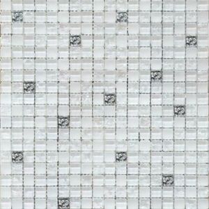 2021 мозаика микс белый колотый,белый матов,платина 300х300 чип 15х15 (0,09м)