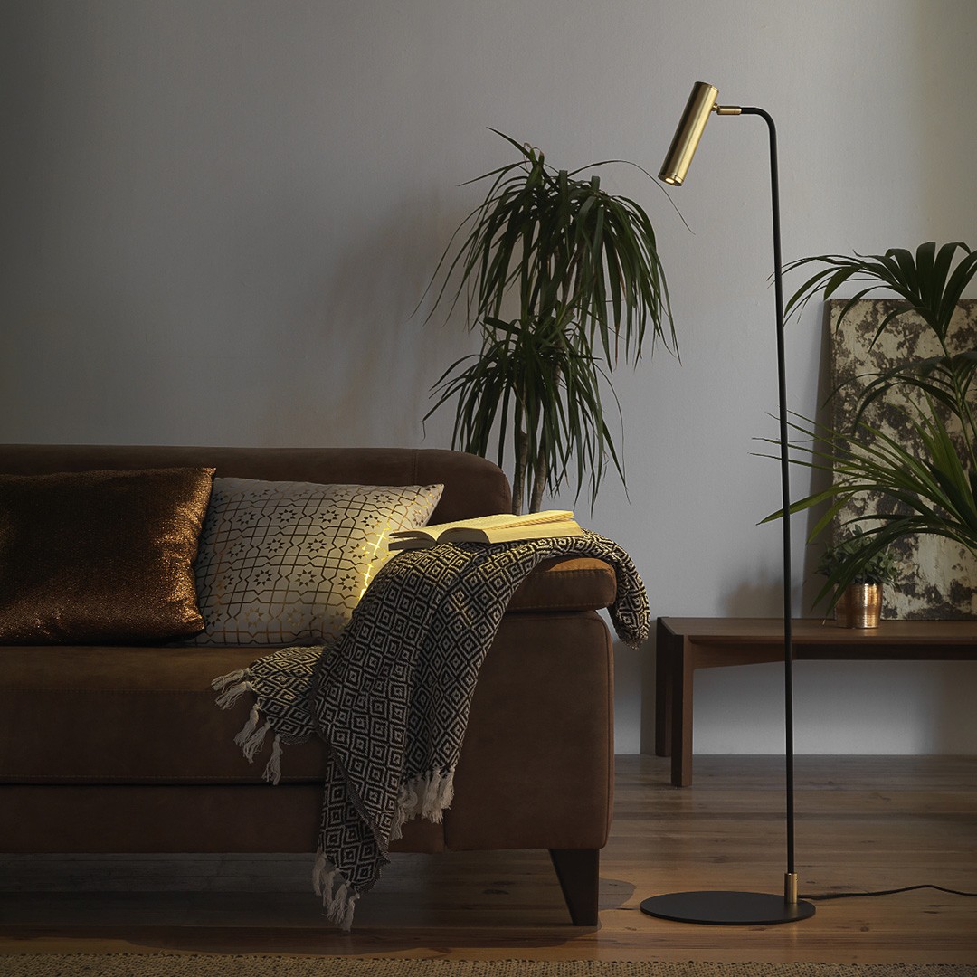 Aromas P1194 matt black/matt brass торшер Maru 115493 - Вид №1