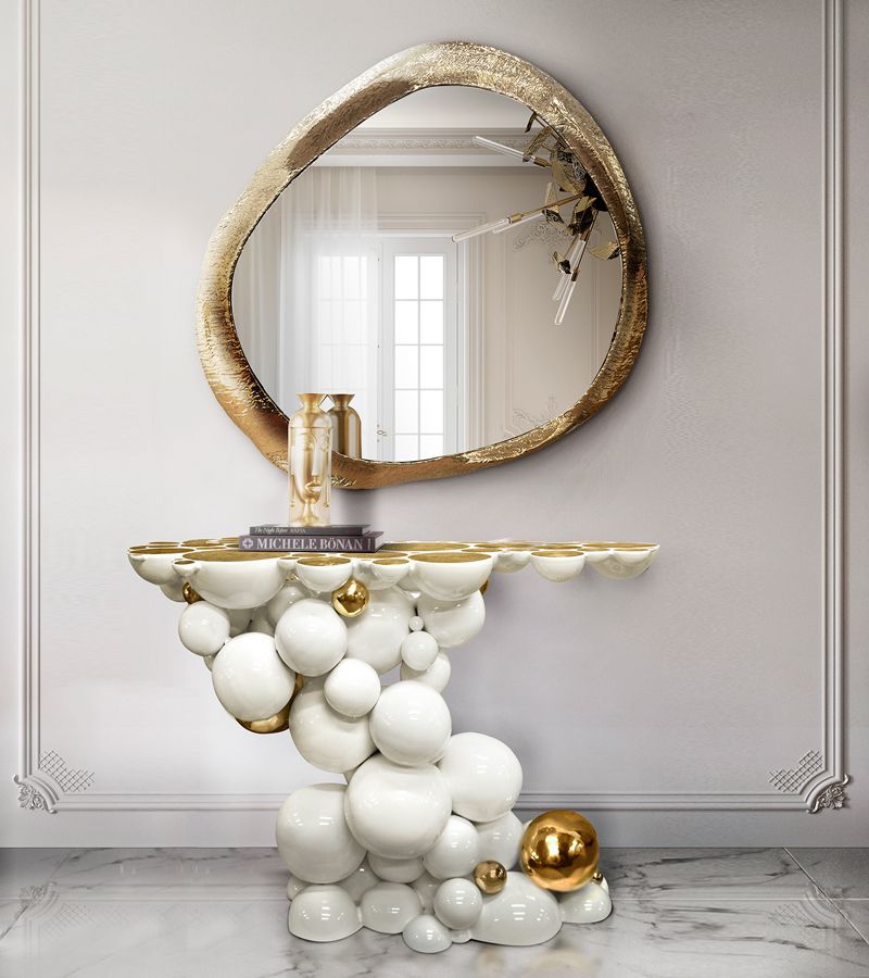 0-110 Консоль Newton из искусственного мрамора Boca Do Lobo  - Вид №16