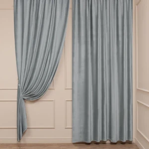 Ткань 1 п/м бархат Bellissimo 300 см 280 г/м² цвет грозовая туча