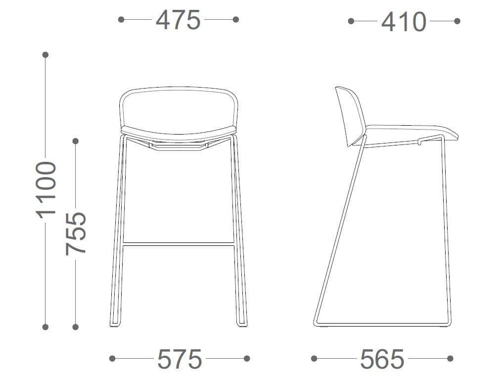 Высокий стул с мягким сиденьем VAGHI Free Soft ARCH-00074893 - Вид №3