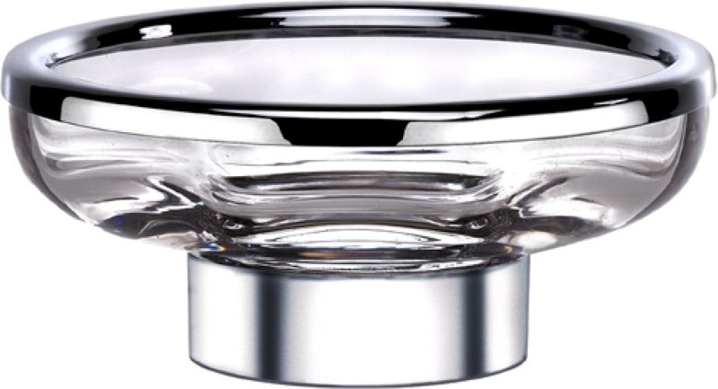 6602/CH-OPG Surya Crystal, мыльница на металлическом основании, цвет хром - прозрачное стекло