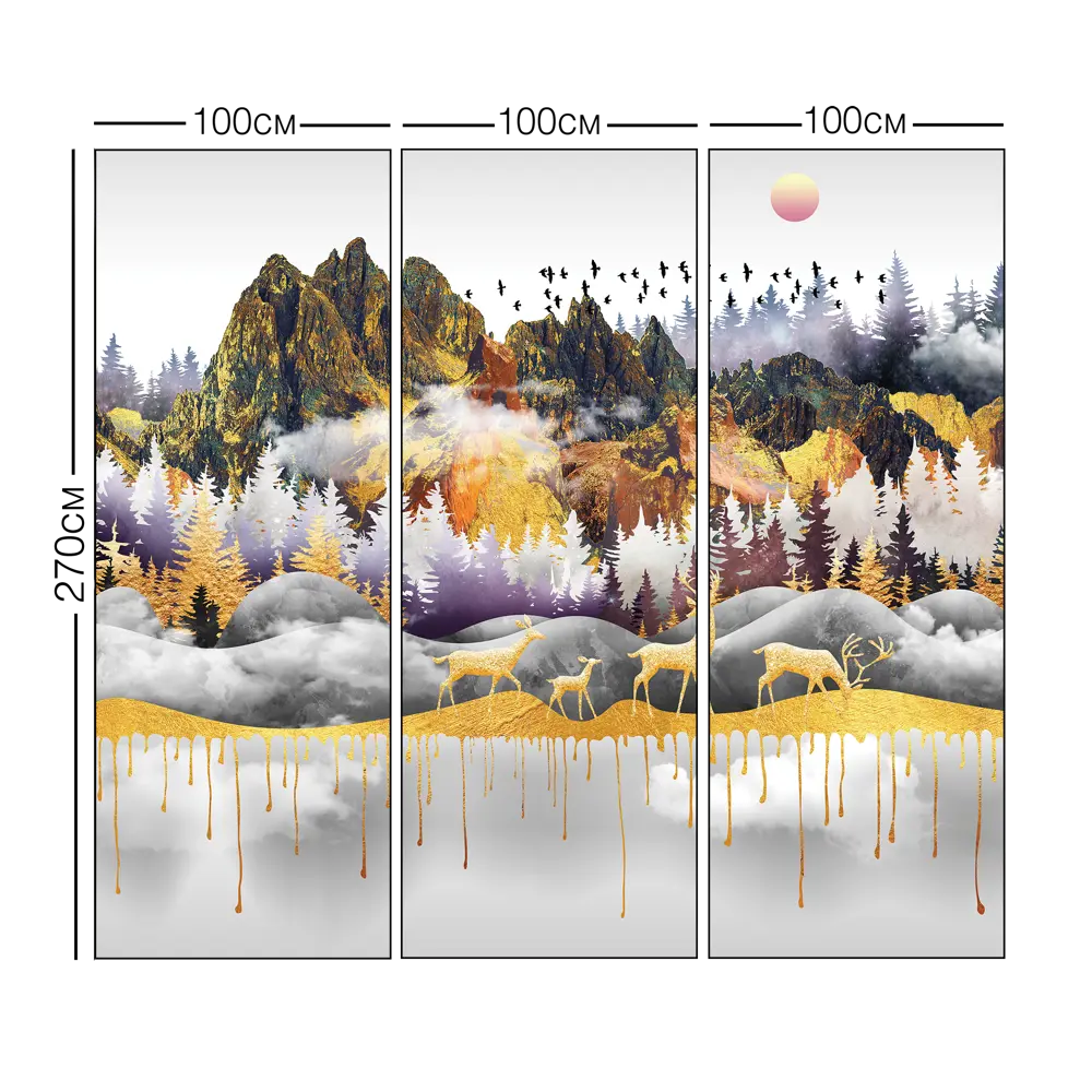 Фотообои Золотое копытце флизелиновые, 300x270 см, L13-262 FBRUSH 3D FLIZART STLM-2017030 - Вид №3