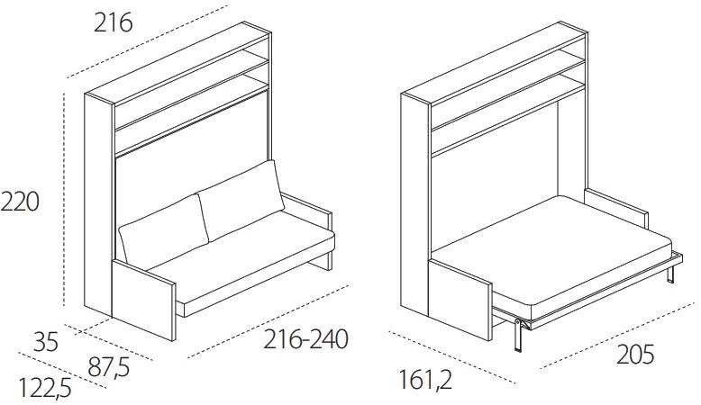 CLEI Оборудованная стенка с раскладной кроватью Circe CIRCÉ sun-id-1426774 - Вид №10