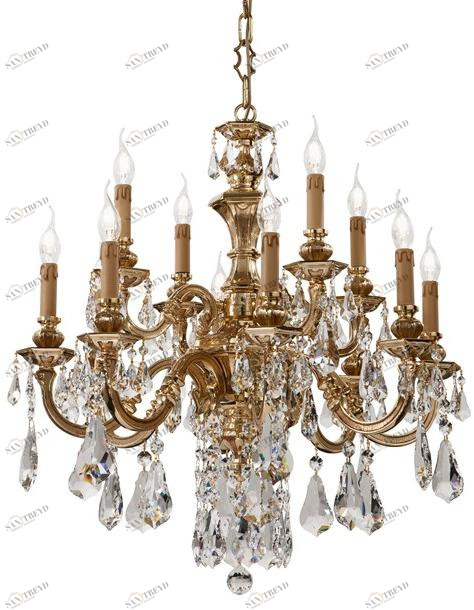Possoni Illuminazione Французская золотая люстра с длинными пластинами swarovski®  777/8+4-sw/p 
