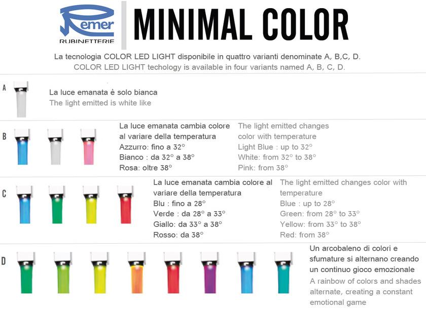 Remer Rubinetterie Настенный светодиодный смеситель для ванны Minimal color Nr 05 2 - Вид №3