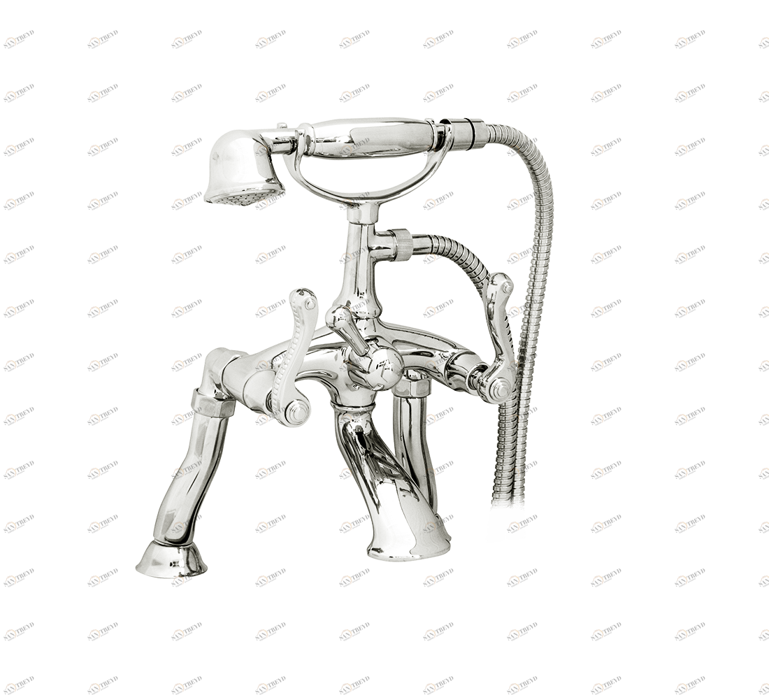 Gentry Home Смеситель для умывальника на три отверстия с выдвижным краном Tiffany Nickel sun-id-1075182