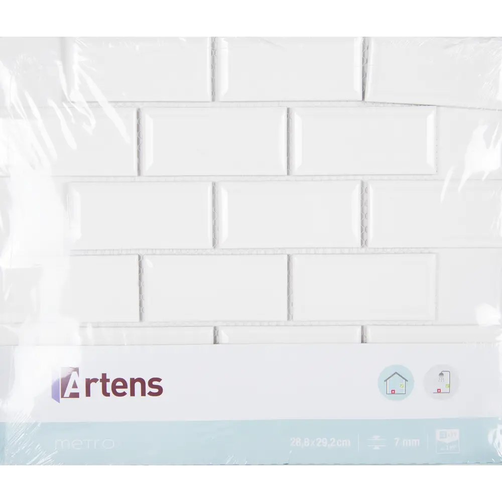 Мозаика Artens белая керамическая 29×29 см для интерьера 18877960 Керамика STLM-0013381 - Вид №7
