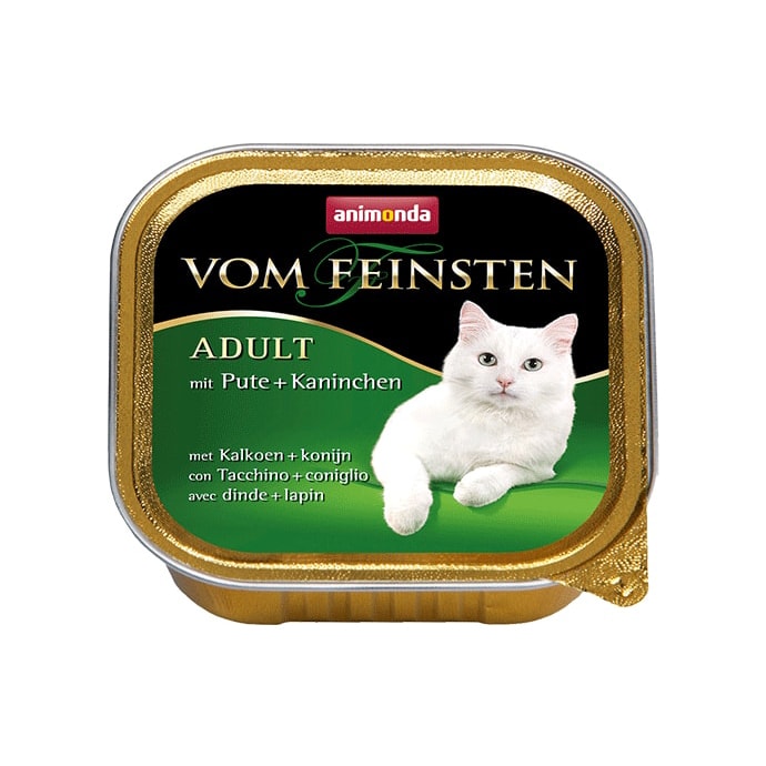Т0055671 Корм для кошек Vom Feinsten Adult индейка, кролик конс. 100г Animonda 