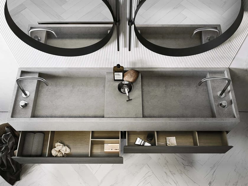 Двойной подвесной шкаф для ванной комнаты с ящиками COCOON Piet Boon ARCH-00029850