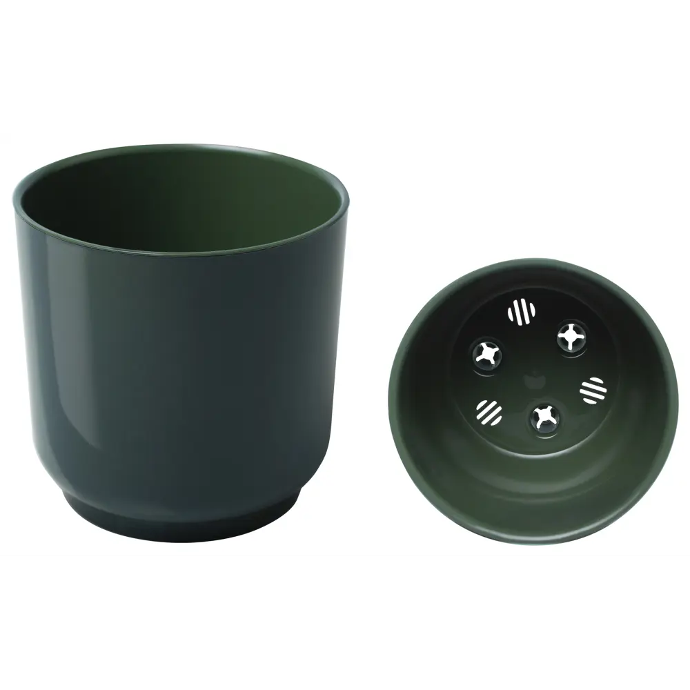 Кашпо Evergreen Design Дельта 13x13.5x13 см v1.5 л пластик нефрит 89452952 STLM-2136528 - Вид №1